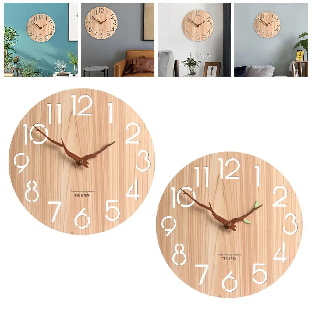 Alder Modern Wood Wall Clock, 12-Inch