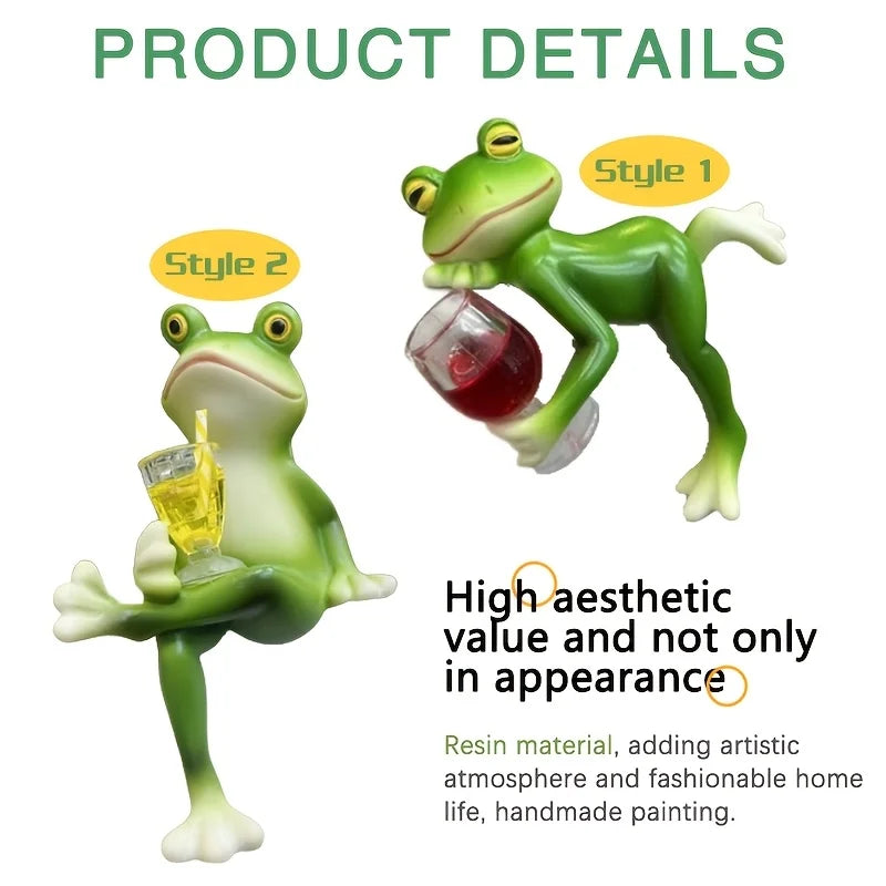 Chalet Frog Resin Planter Decor Figurines