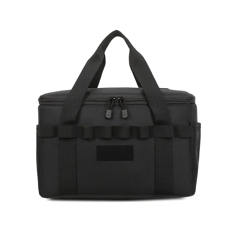 14L Multi-Compartment Camping Gear Organizer Bag with Dividers – Nylon Storage Tote for Outdoor, Car Trunk & Utility Use