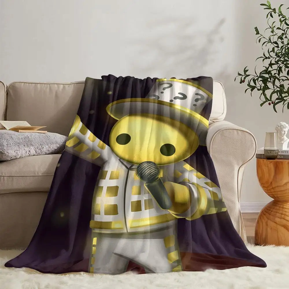 Wobbly Life Cartoon Flannel Throw Blanket for Sofa, Bed & Cozy Naps – Lightweight Printed Fleece