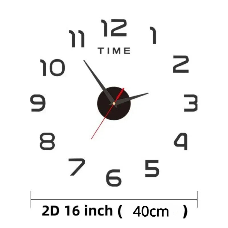 Modena Frameless 3D Wall Clock, Acrylic, 40cm