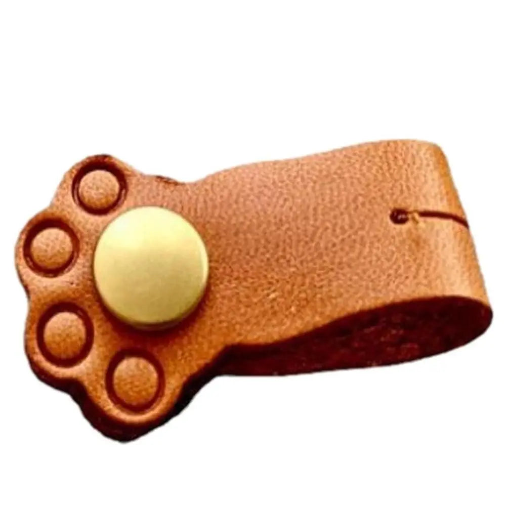 Cat Paw Leather Earphone Cord Organizer Clip for Tidy Cables & Cute Desk Storage