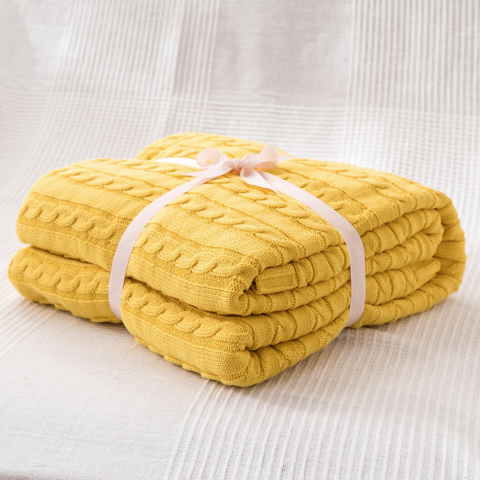 Ashby Cable Knit Cotton Throw Blanket
