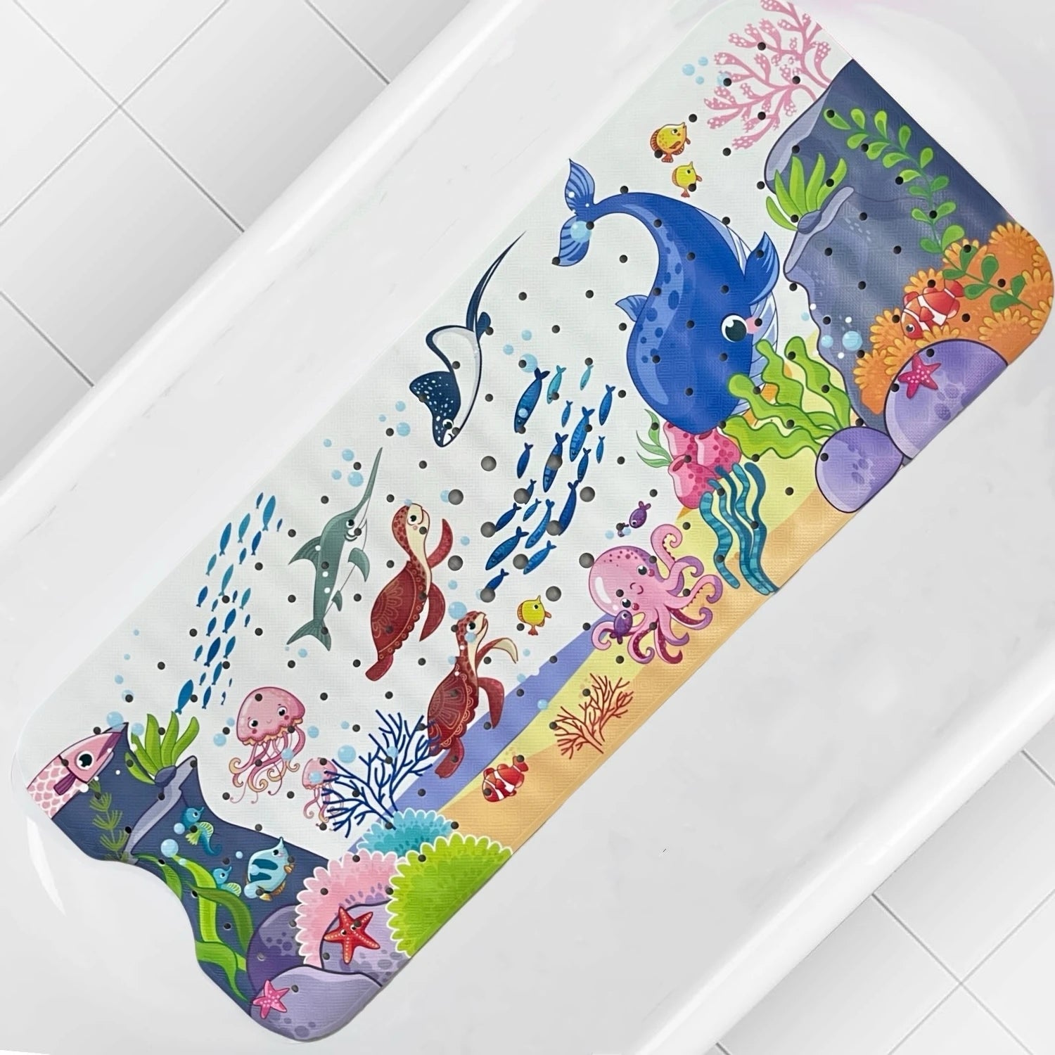 Extra-Long Non-Slip Bath Mat for Kids & Toddlers — 40x100cm, Suction Cups