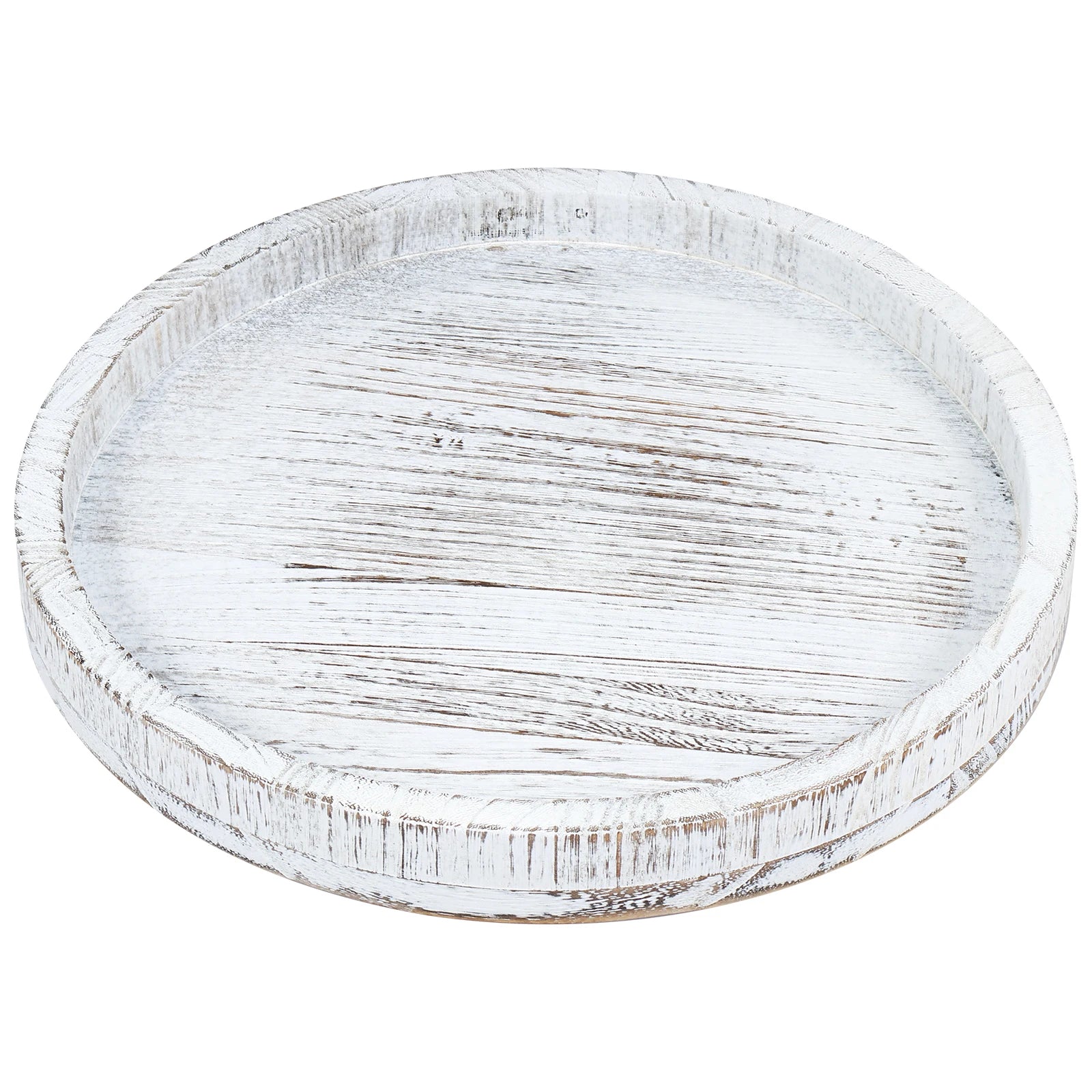 30cm Round Wooden Tray for Coffee Table, Serving, and Decor
