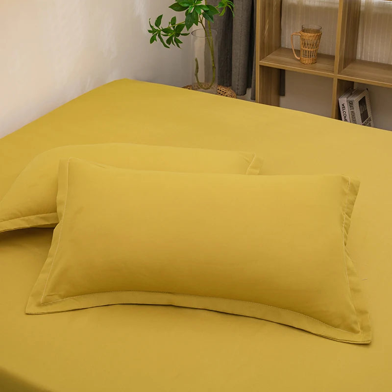 Classic Solid Color Pillowcase Set – Cotton Blend, 2-Pack