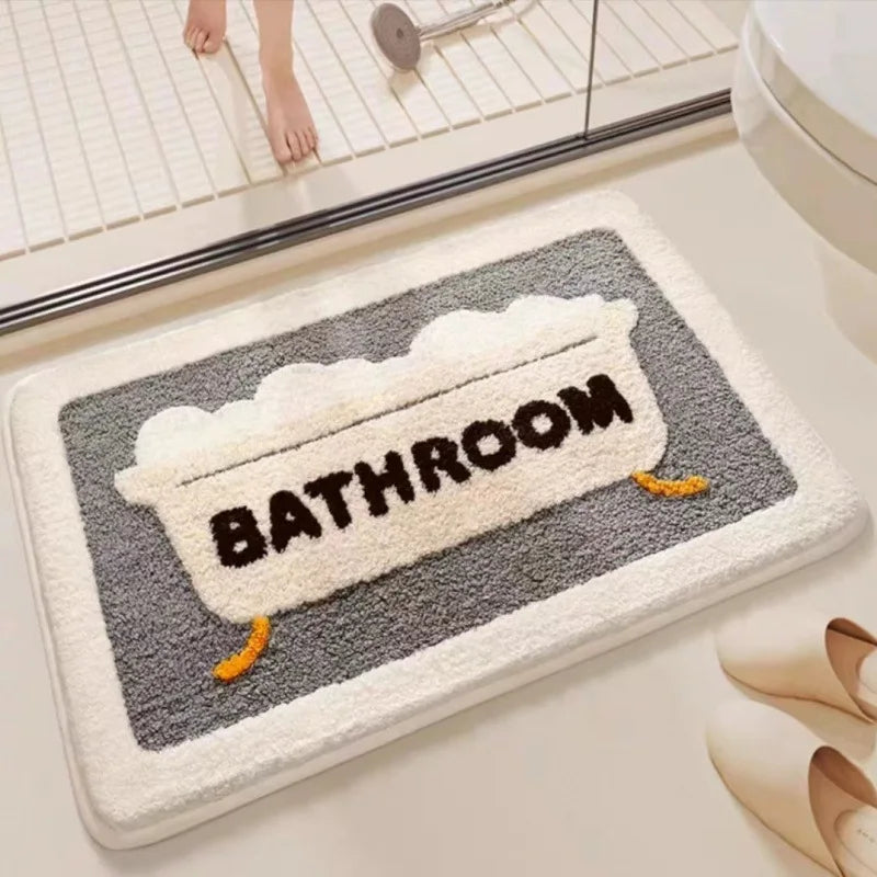 Soft Faux Wool Bathroom Mat – Absorbent, Non-Slip Rug