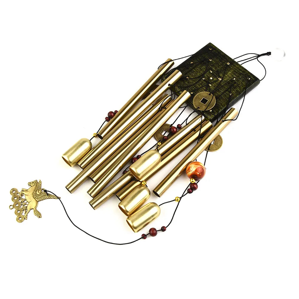 Gold Metal Wind Chime with Bells for Garden, Patio, or Balcony