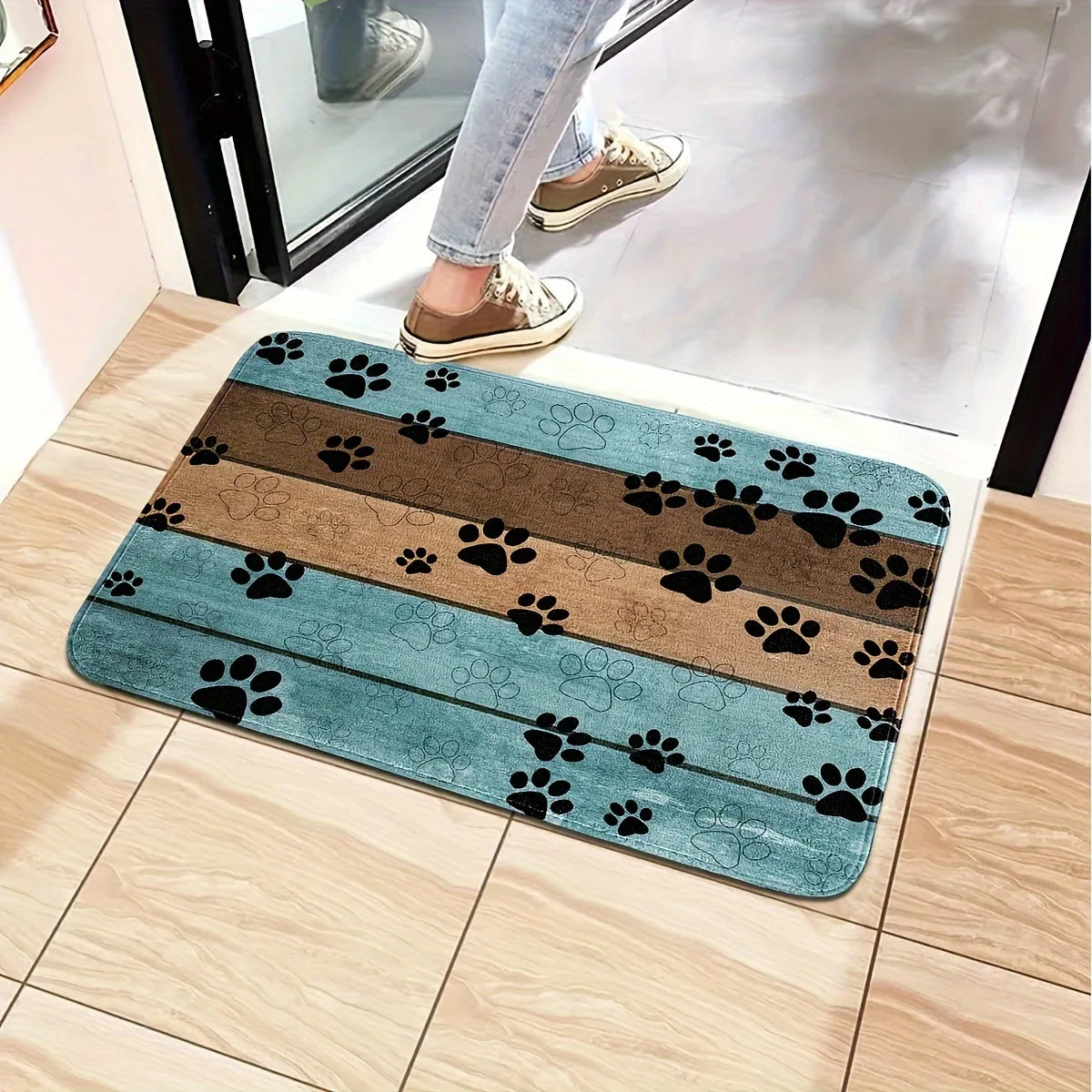 Paw Print Non-Slip Doormat for Muddy Paws – Indoor Entryway Rug