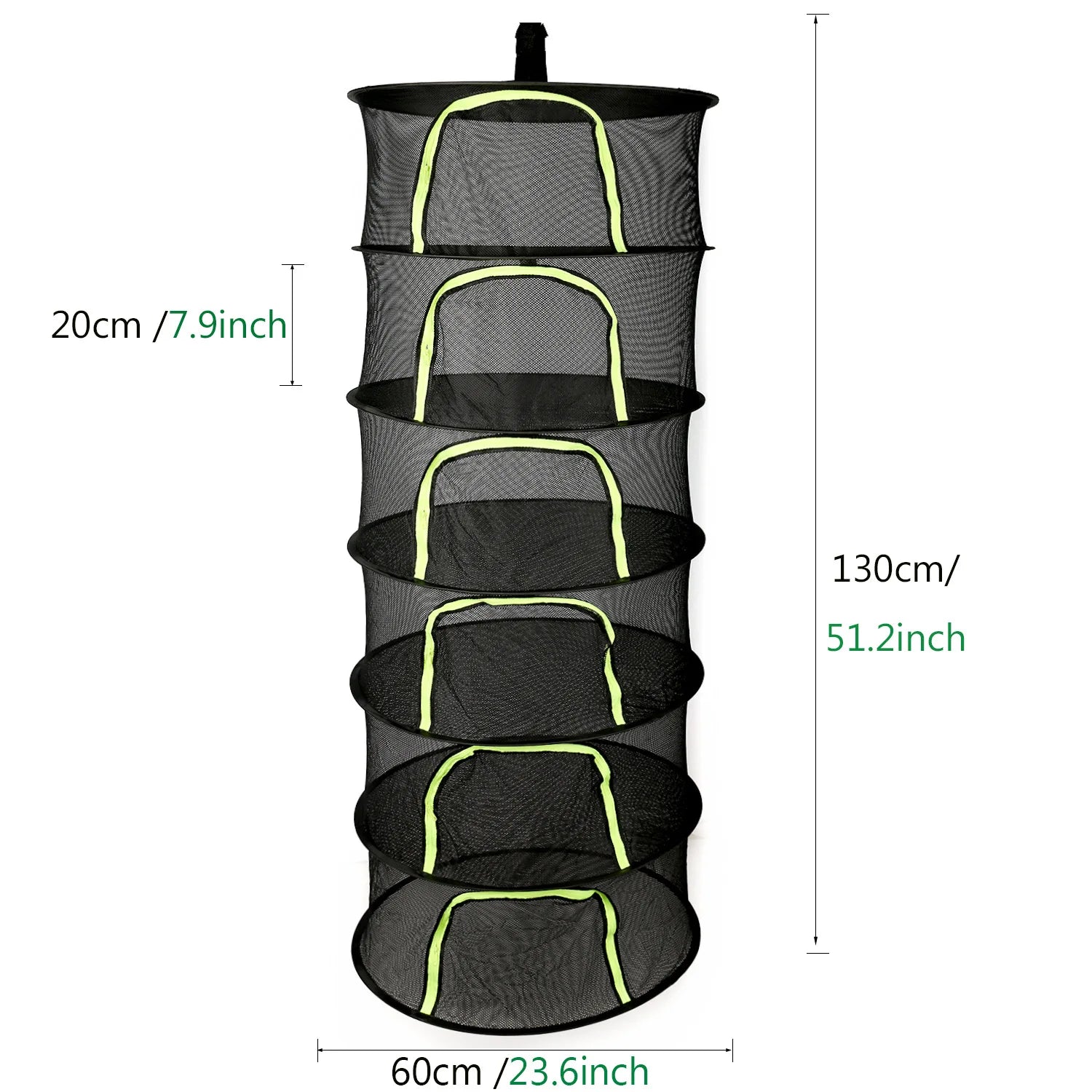 Foldable Hanging Mesh Herb & Vegetable Drying Rack, 2–8 Tier