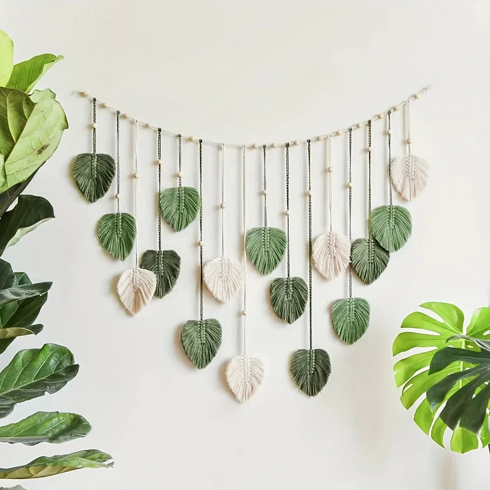 Leaf Macrame Wall Hanging Garland