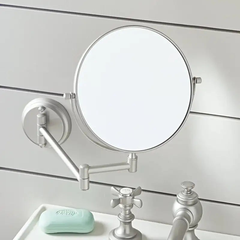 Wall Mounted Double-Sided Retractable Bathroom Makeup Mirror – 6 Inch