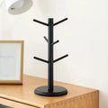 Tree-Style Wooden Mug Holder Stand with 6 Hooks for Kitchen or Coffee Bar