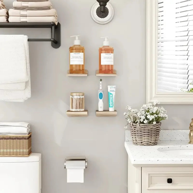 Set of 4 Mini Floating Wall Shelves – Small Display Ledges