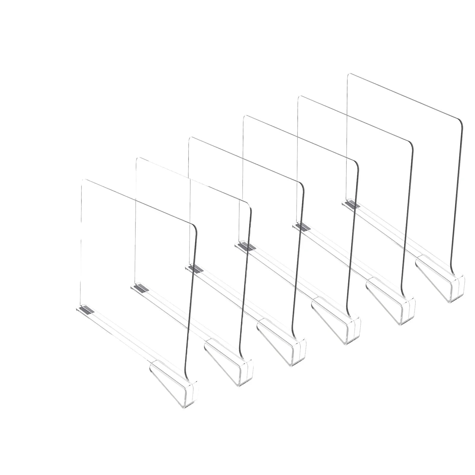 Clear Acrylic Shelf Dividers for Closet Organization – Set of 2, 4, 6, or 8