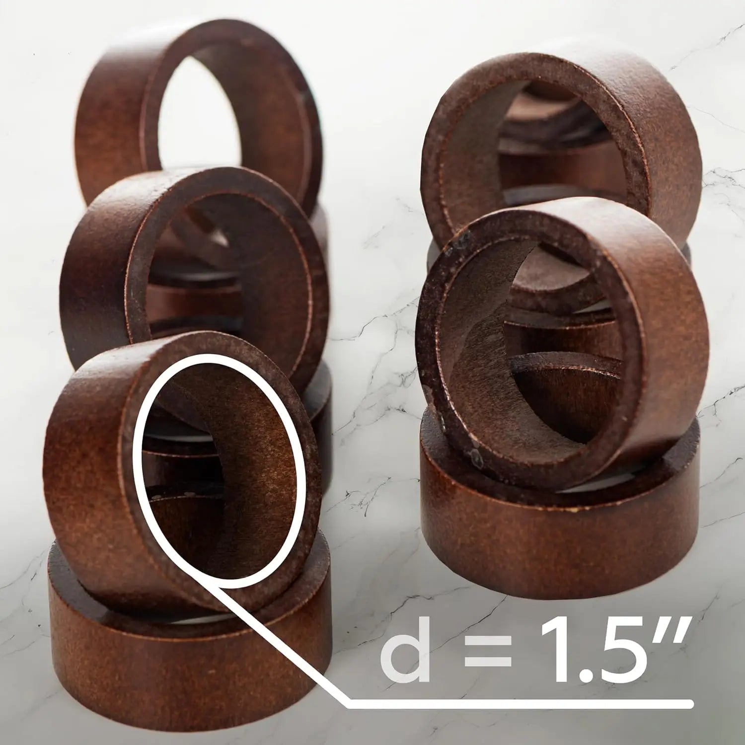 Set of 12 Wood Napkin Rings for Dining and Entertaining
