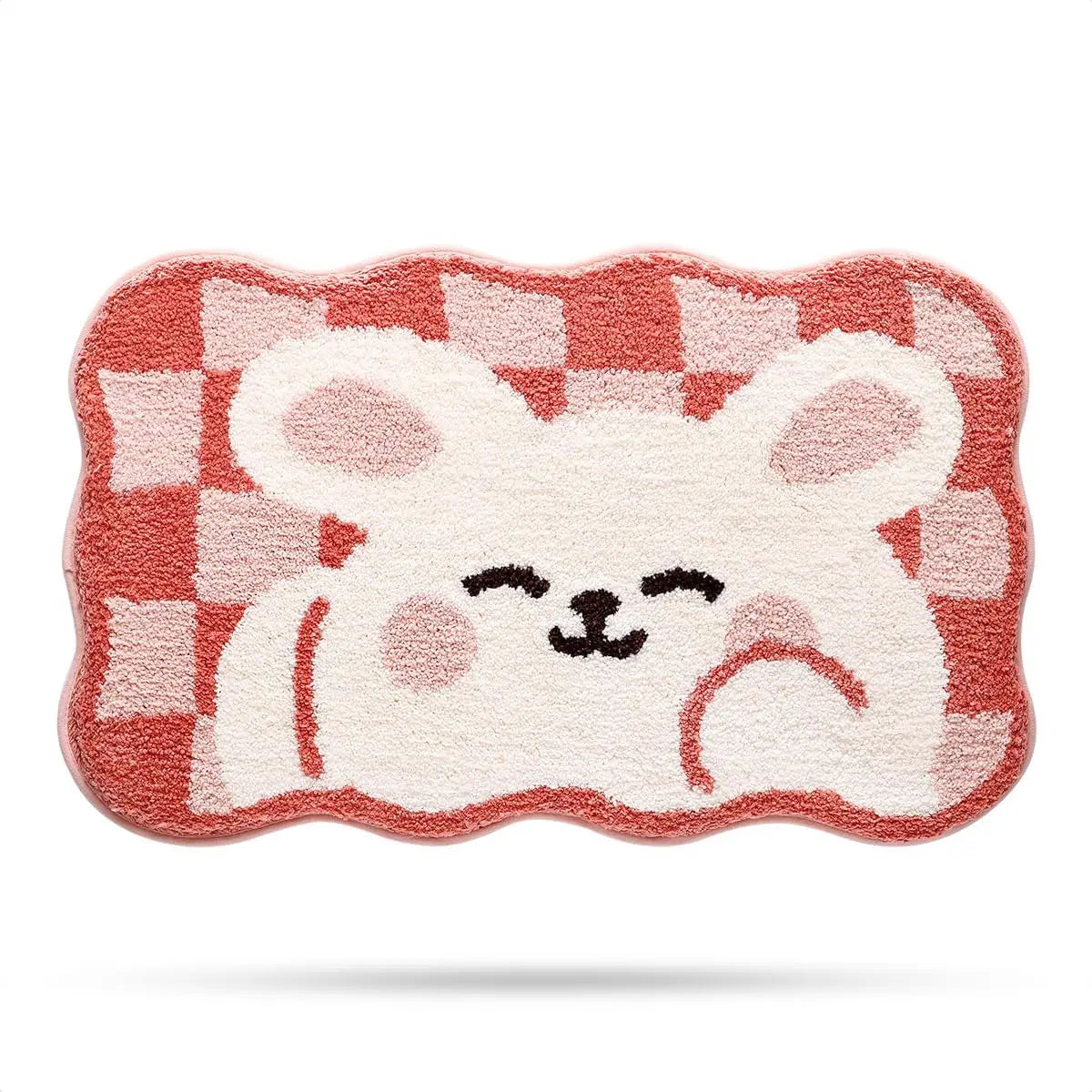 Kira Frog & Rabbit Animal Bath Mat – Soft Patterned Bathroom Rug