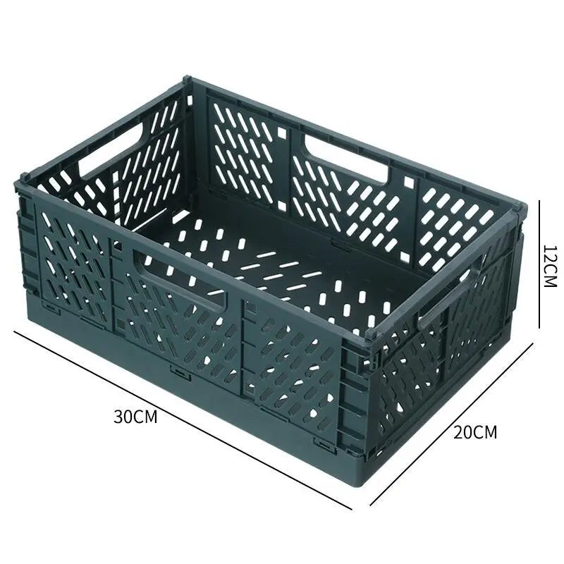 Foldable Plastic Storage Crate – Stackable Organizer Bin