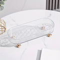 Acrylic Vanity Tray with Gold Feet for Bathroom and Dresser Organization
