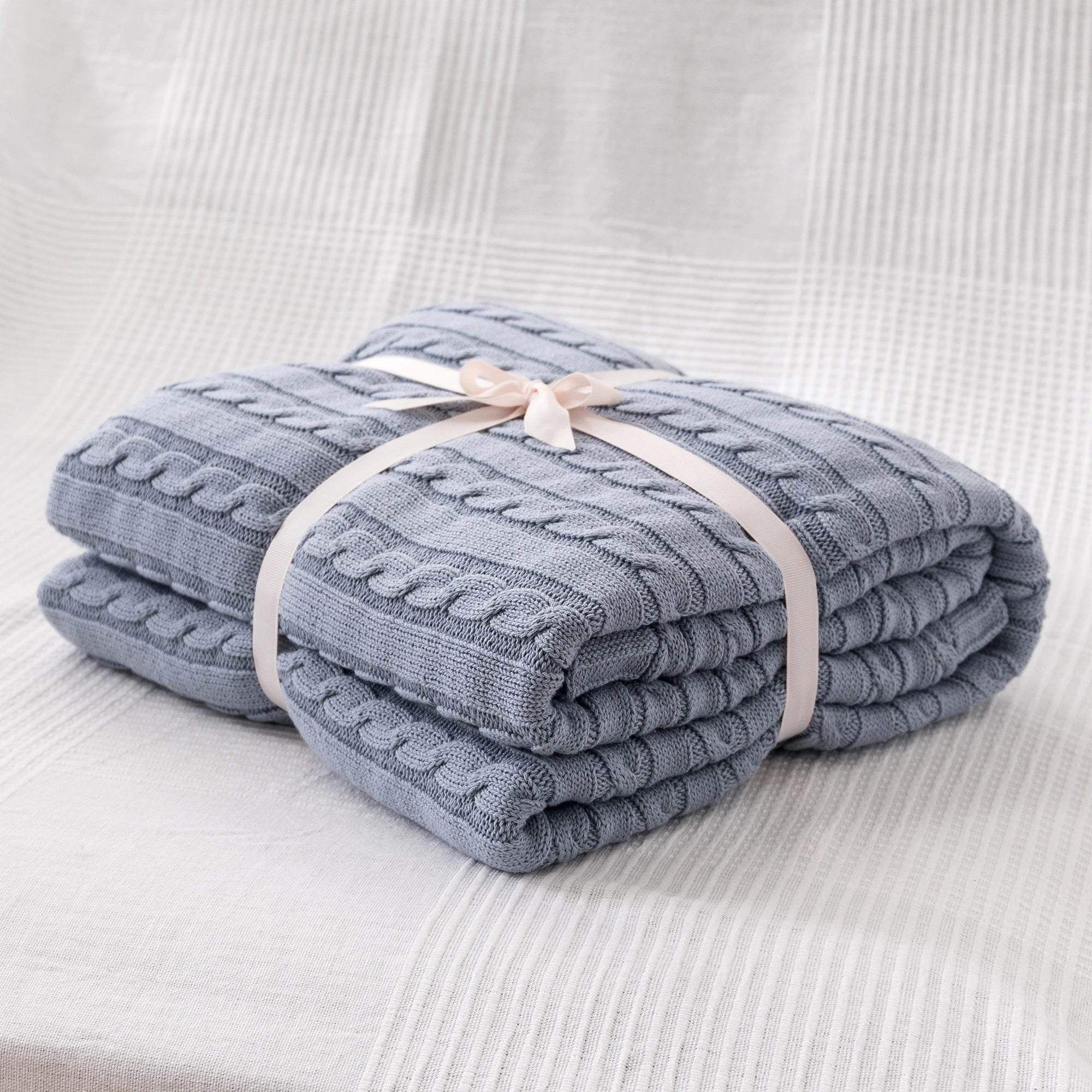 Ashby Cable Knit Cotton Throw Blanket