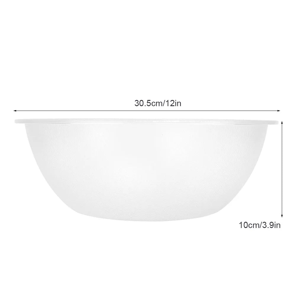 Clear acrylic serving bowl with dimensions 30.5cm diameter by 10cm height