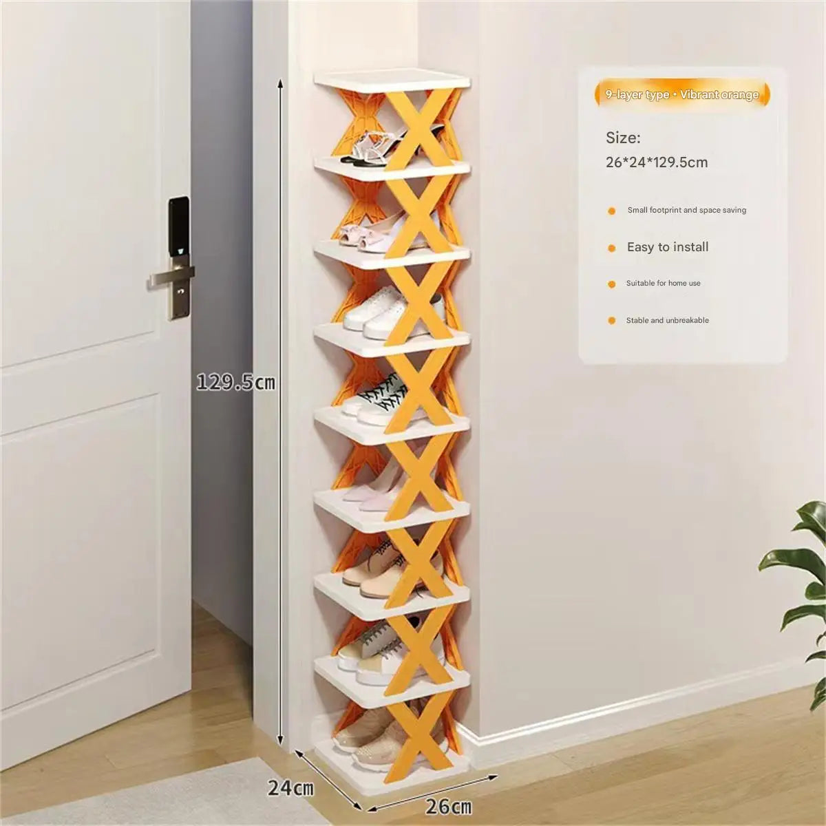 Multi-Layer Narrow Plastic Shoe Rack for Entryway, Closet or Small Spaces