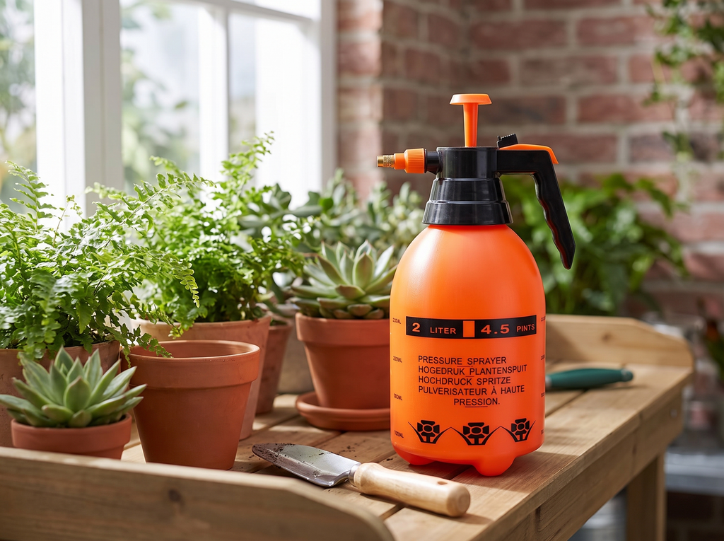 2L Adjustable Spray Bottle Watering Can for Indoor & Outdoor Plants in a realistic home setting