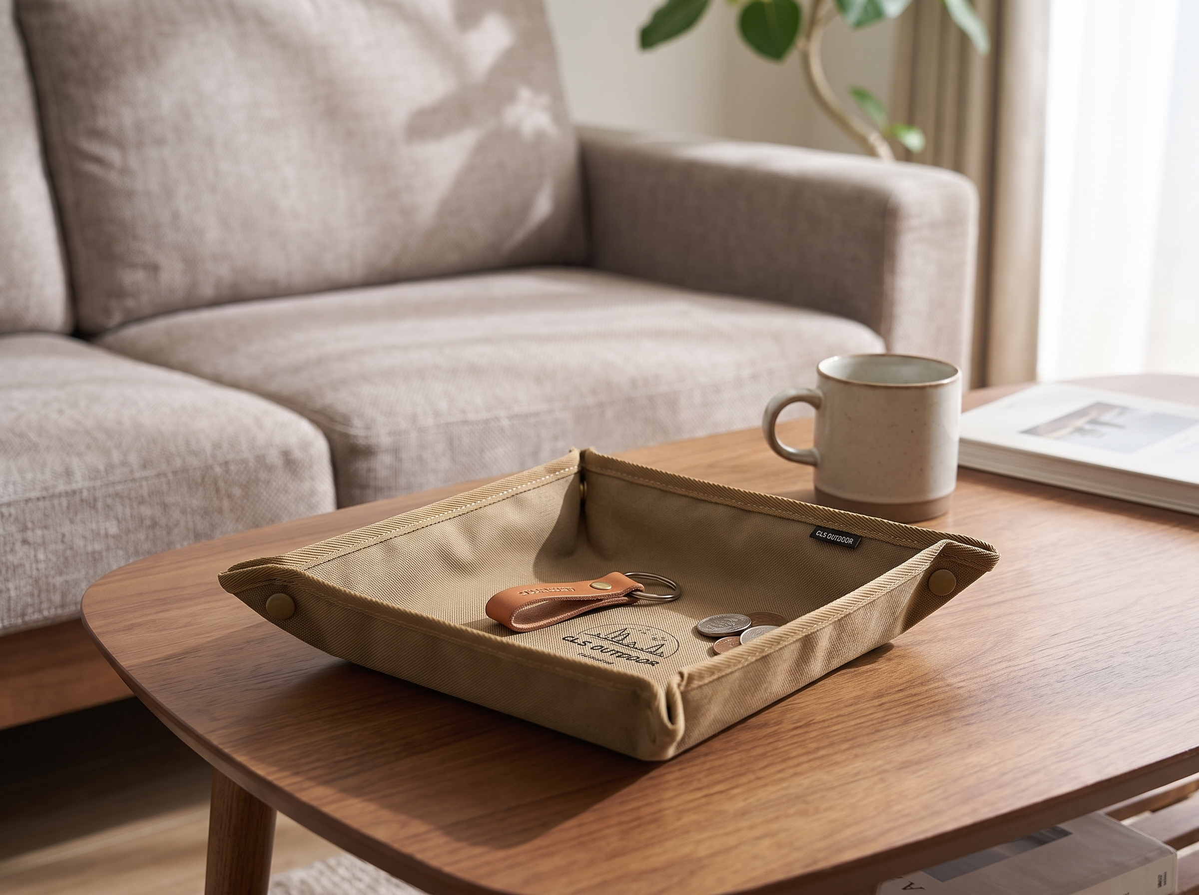 Portable Snap-Tray Organizer for Camping & Everyday Home Use in a realistic home setting