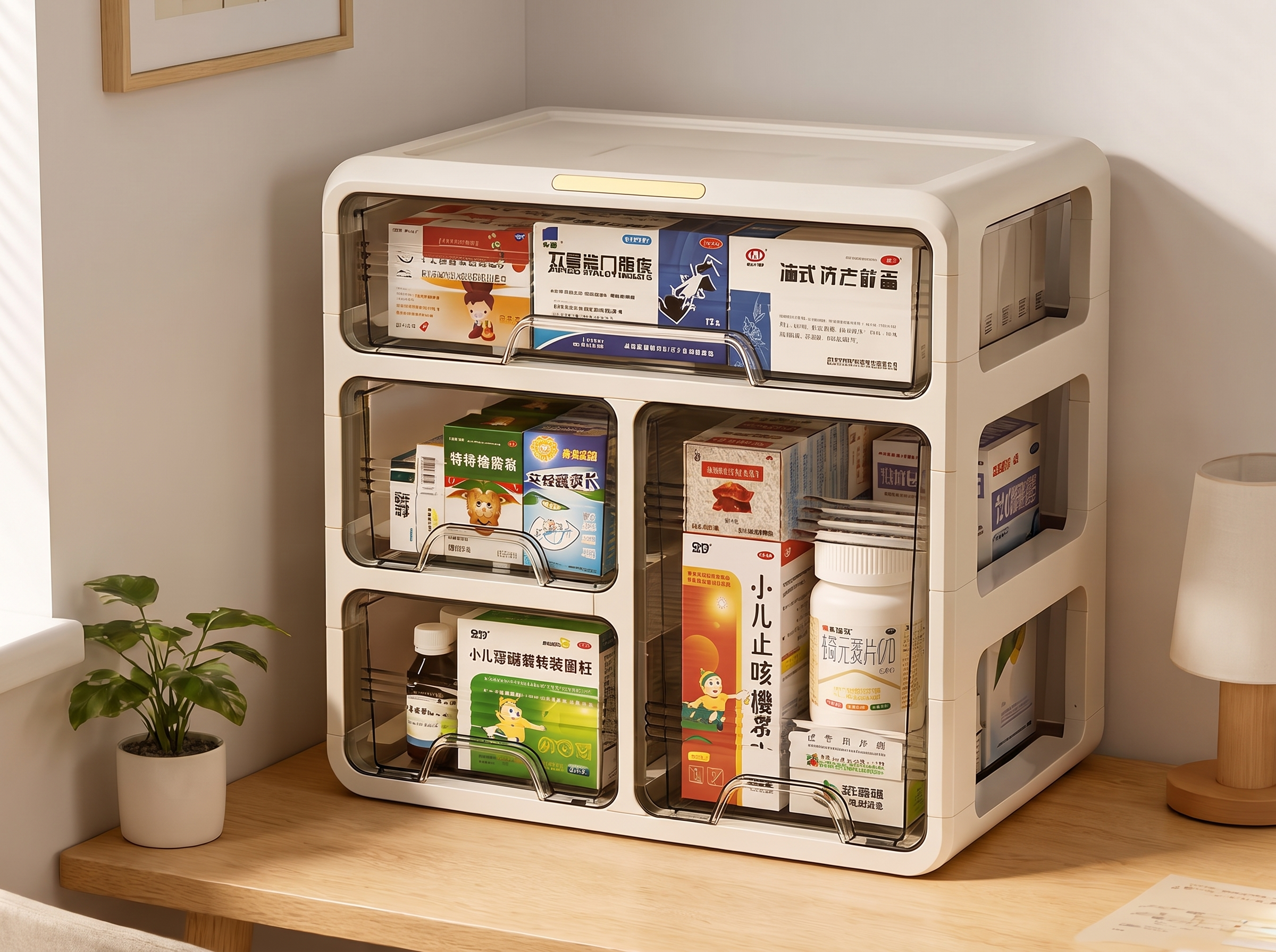 Multi-Layer Medicine Drawer Organizer for Home in a realistic home setting