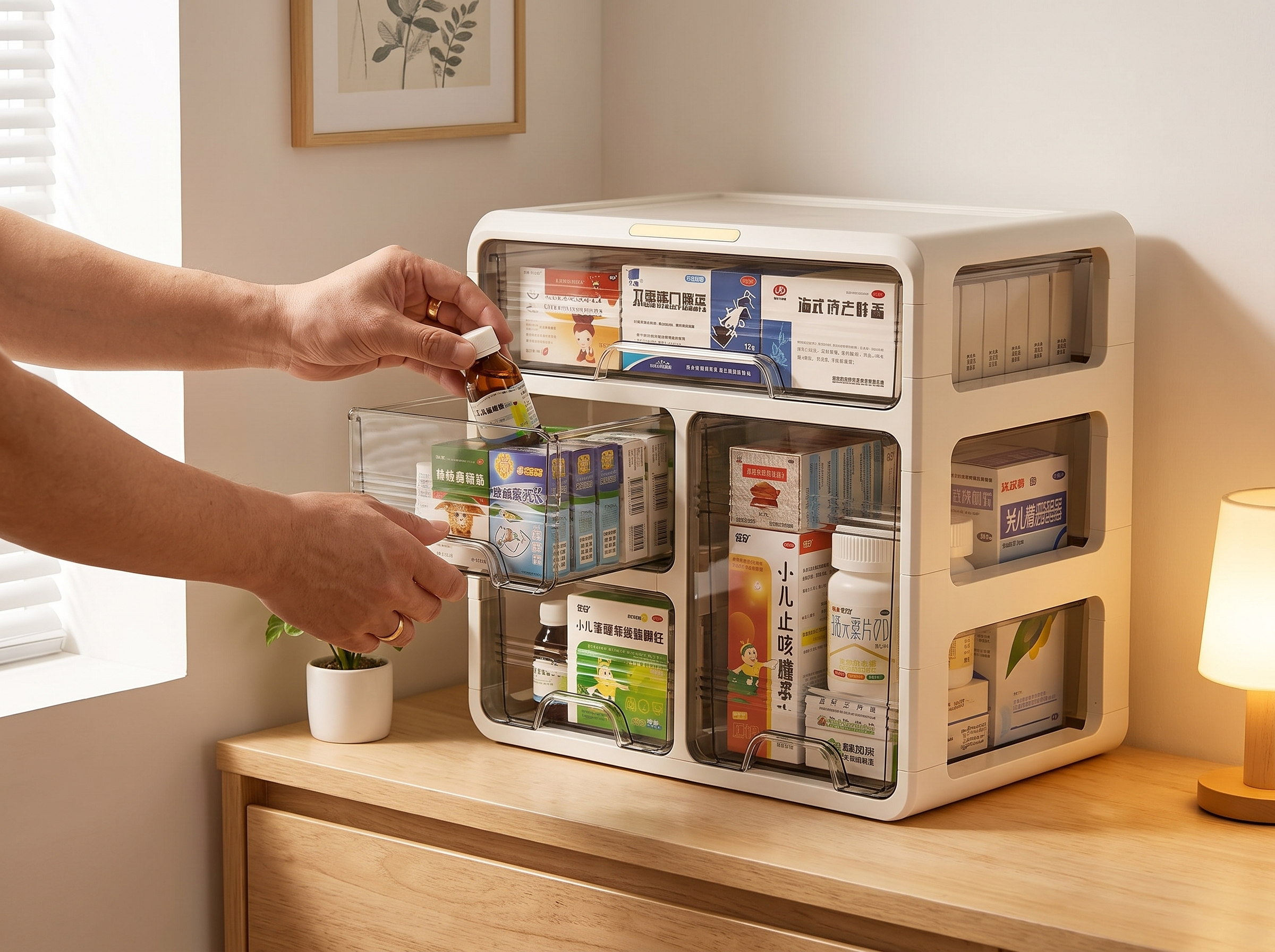 Multi-Layer Medicine Drawer Organizer for Home shown in natural everyday use at home